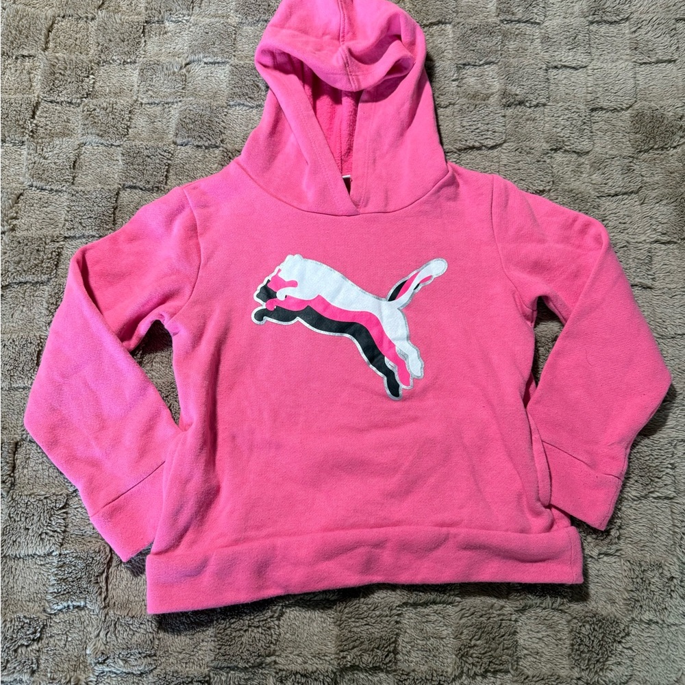 Puma Kids Pink Hoodie with Iconic Logo